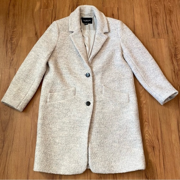 Marc New York Paige Wool Blend Bouclé Coat - Ivory Gray Women’s Size 10 - Picture 11 of 17